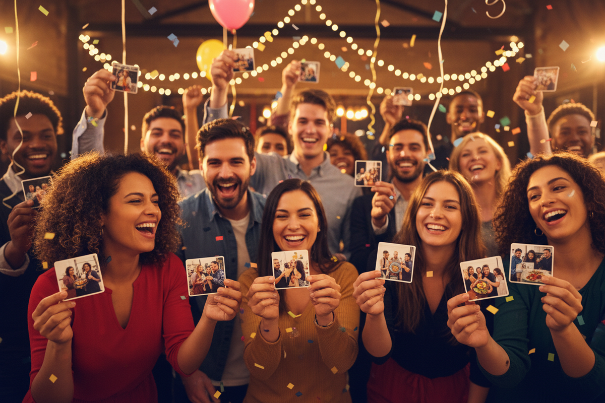 Event guests holding magnets